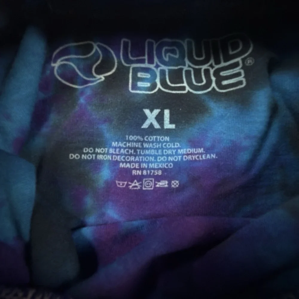 Grateful Dead Liquid Blue XL New Years Eve 1987 Oakland Tie Dye Long Sleeve